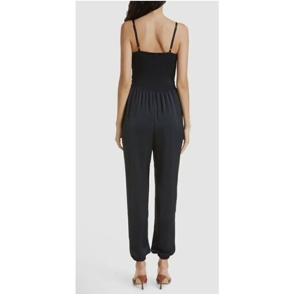 Ramy Brook Women's Sz XS Black Sleeveless Front Cutout V-Neck Jumpsuit - Picture 2 of 7